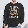 Hognose Snake Merry Hisstmas Christmas Hoggie With Santa Hat Sweatshirt Gifts for Old Men