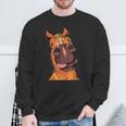 Horse Face Close Up Rider Horse Riding Sweatshirt Gifts for Old Men
