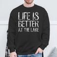 Humoristique Life Is Better At The Lake Manche Longue Sweater e Cadeaux pour les vieillards