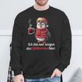 Ich Bin Nur Wegen Des Glühweins Here Xmas Penguin Glühwein Sweatshirt Geschenke für alte Männer