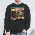 Ironic Raccoon Meme Sweatshirt | Life is Soup | Statement Wear Gifts for Old Men