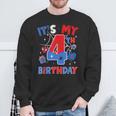 It's My 4Th Birthday Spider Boy Birthday Theme Party Sweatshirt Gifts for Old Men