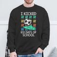 I Kicked 100 Days Of School Soccer Player Sports 100Th Day Sweatshirt Gifts for Old Men