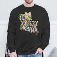 La Weezy Ana Mardi Gras Louisiana Fat Tuesdays Louisiana Map Sweatshirt Gifts for Old Men