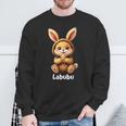 Labubu Drôle Lapin Monstre Mignon Marron Sweater e Cadeaux pour les vieillards