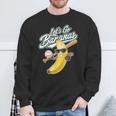 Let's Go Bananas Playing Baseball Baseball Player Sweatshirt Gifts for Old Men