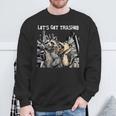 Let's Get Trashed Raccoon And Opossum Drinking Beer Sweatshirt Gifts for Old Men