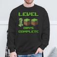 Level 100 Days Complete Gaming Pixel 100Th Days Of School Sweatshirt Gifts for Old Men