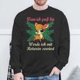 Liebe Zur Weihnachtszeit Reh Kitz Rehkitz Rotwein Tannen Sweatshirt Geschenke für alte Männer