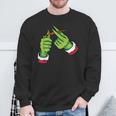 Light Up Some Christmas Spirit Christmas Green Hand Party Sweatshirt Gifts for Old Men