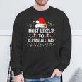 Most Likely To Sleigh All Day Christmas Family Matching Sweatshirt Gifts for Old Men