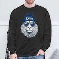 Lions Lover Apparel Lion Face With Sunglasses Winter Sweatshirt Gifts for Old Men
