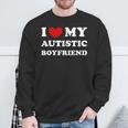 I Love My Autistic Boyfriend Love My Autistic Friend Sweatshirt Geschenke für alte Männer