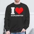 I Love Explosives t Shirt I Heart Explosives Shirt Sweatshirt Gifts for Old Men