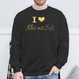 I Love Klos With Sauce Franken Dumplings Upper Franken Heart Sweatshirt Geschenke für alte Männer