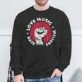 Love Music Hate Fascism Against Nazis Against Right Sweatshirt Geschenke für alte Männer