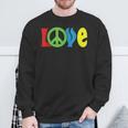 Love Peace Sign Symbol World Planet Freedom Hippie Kindness Sweatshirt Gifts for Old Men