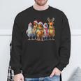 Lumières De Noël Drôles Poules Animaux De La Ferme De Noël Sweater e Cadeaux pour les vieillards