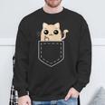 Lustige Katze Mittelfinger Stinkefinger Cat Kawaii Sweatshirt Geschenke für alte Männer