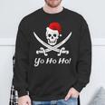 Lustiges Weihnachten Piraten Pirat Weihnachtsmann Hut Yo Ho Sweatshirt Geschenke für alte Männer