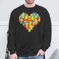 Master Builder Block Brick Building Heart Valentines Day Boy Sweatshirt Gifts for Old Men