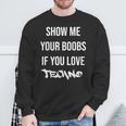 Montrez-Moios Seins Sious Aimez La Techno Drôle Musique Rave Sweater e Cadeaux pour les vieillards