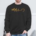 Motorcycle Heartbeat Biker Ecg Line Frequency Motorcyclist Sweatshirt Geschenke für alte Männer