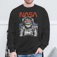 Nasaintage Astronaut Moon Walk Reflection Graphic Sweatshirt Geschenke für alte Männer