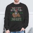 No Lift No Santa Claus Ugly Christmas Gym Workout X-Mas Sweatshirt Gifts for Old Men