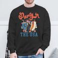 Party In The USA Hot Dog Fireworks American Flag 4th Of July Sweatshirt Gifts for Old Men