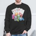 Poker Gambling Game Cards Chips Casino Poker Sweatshirt Geschenke für alte Männer