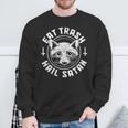 Raccoon Eat Trash Hail Satan Gothic Racoon Sweatshirt Gifts for Old Men