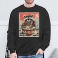 Raccoon Eating Ramen Japanese Noodles Racoon Anime Sweatshirt Gifts for Old Men