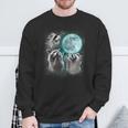 Raccoon Sweatshirt - Quirky Moonlit Trio Howl Design - Unisex Gifts for Old Men