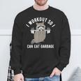 Raccoon Workout Sweatshirt - Fun Trash Panda Gym Apparel Gifts for Old Men