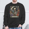 The Reader Tarot Card Skeleton Reading Book Bookworm Bookish Sweatshirt Gifts for Old Men