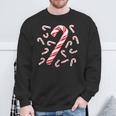 Red And White Candy Cane Santa Christmas Sweatshirt Gifts for Old Men