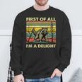 Retro Angry Raccoon Sweatshirt | Fun Animal Design | Unisex Fit Gifts for Old Men