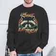 Retro Raccoon Sweatshirt - Live Fast Eat Trash - Fun Unisex Style Gifts for Old Men