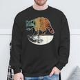 Retro Trashpanda On The Half Moon Vintage Raccoon Sweatshirt Gifts for Old Men