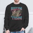 Rizz Em With The Tism Meme Autism Autistic Raccoon Sweatshirt Gifts for Old Men