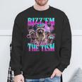 Rizz Em With The Tism Retrointage Raccoon Meme Sweatshirt Geschenke für alte Männer