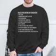 Rules For Dating My Daughter Dad Daughter On Back Sweatshirt Gifts for Old Men