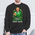Make Saint Patrick's Day Great Again Usa Flag Trump Sweatshirt Gifts for Old Men