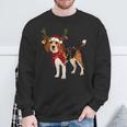 Santa Claus Beagle Reindeer Light Christmas Sweatshirt Geschenke für alte Männer