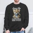 Save The Endangered Amur Leopard Watercolor Cute Cub Sweatshirt Gifts for Old Men