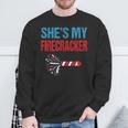 She's My Firecracker 4th Of July Fireworks Matching Couples Sweatshirt Gifts for Old Men