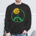 Signe De Paix Tournesol 60S 70S Hippie Fleur Symbole De Paix Sweater e Cadeaux pour les vieillards