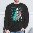 Sorta Merry Sorta Scary Christmas Skeleton Tree Santa Sweatshirt Gifts for Old Men