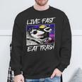 Street Cats Trash Pandas Enthusiasts Live Fast Eat Trash Panda Raccoon Opossum Enthusiasts -Adults Cotton Blend Sweatshirt Gifts for Old Men
